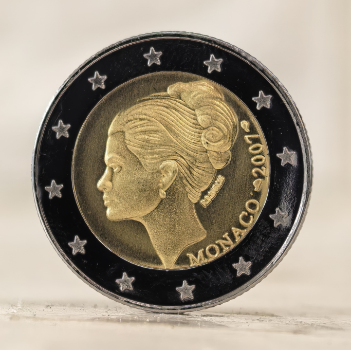 2007 Monaco Princess Grace Kelly 2 Euro Souvenir Replica Coin
